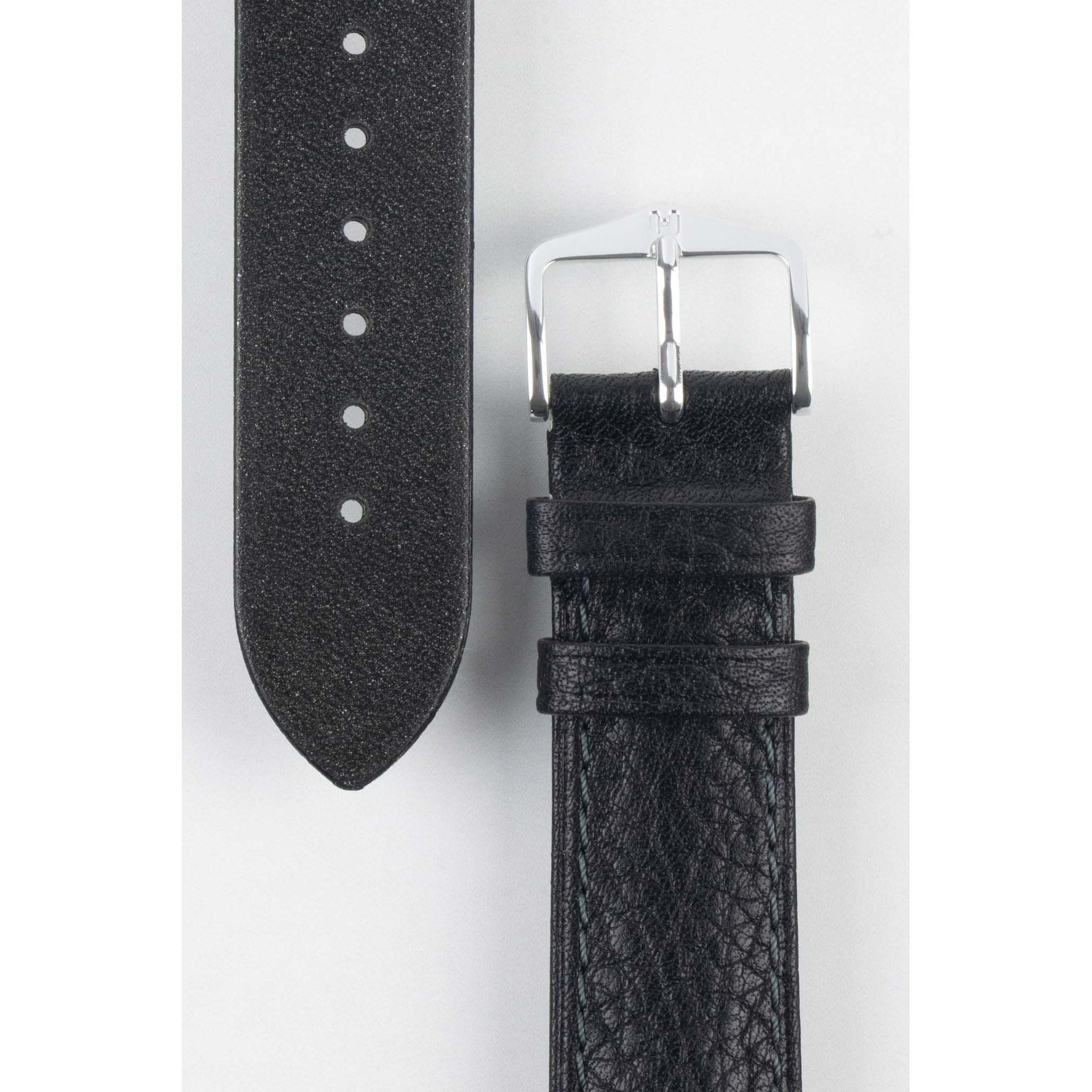 Black Open End HIRSCH CAMELGRAIN Pro Skin Watch Strap 1020 09 OE