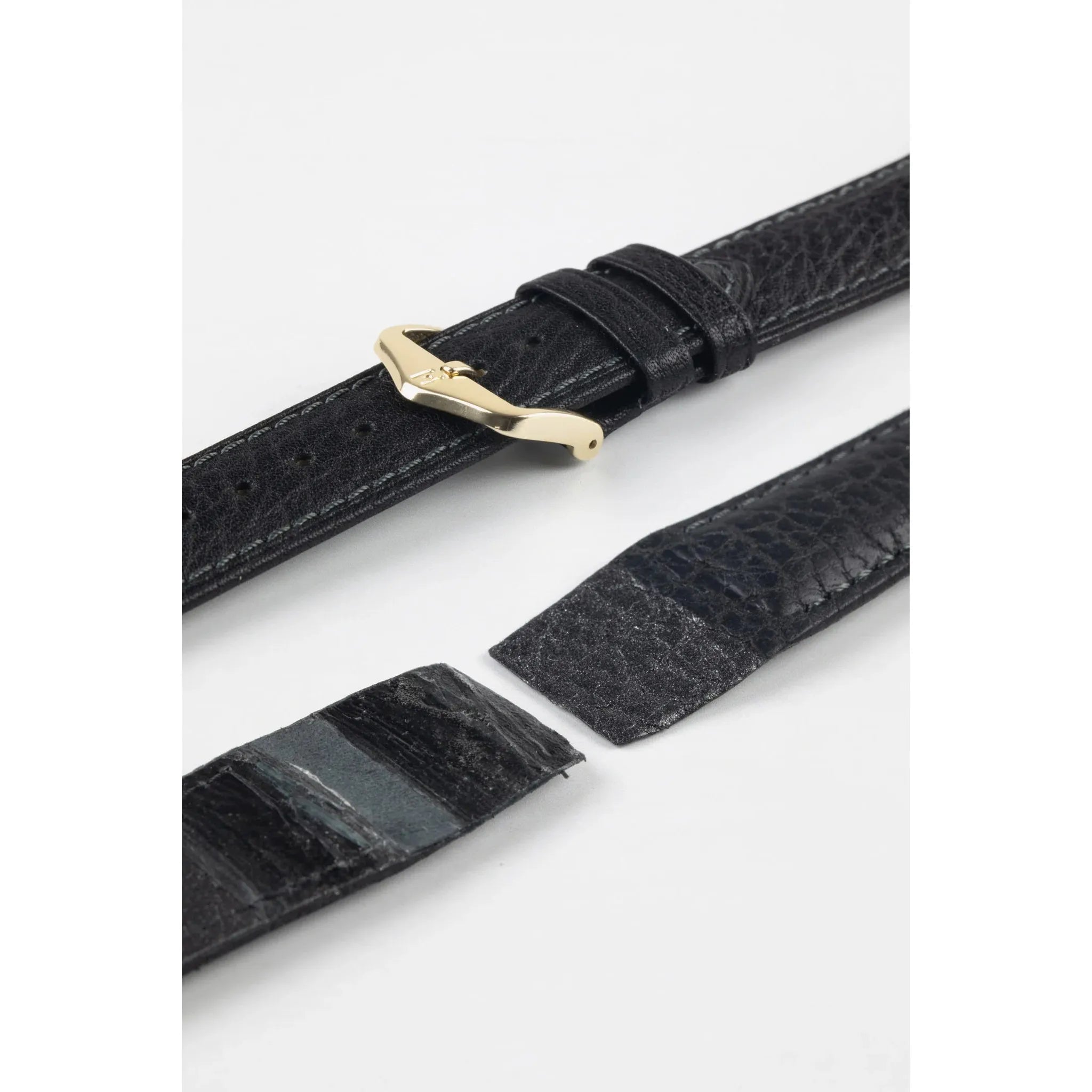 Black Open End HIRSCH CAMELGRAIN Pro Skin Watch Strap 1020 09 OE