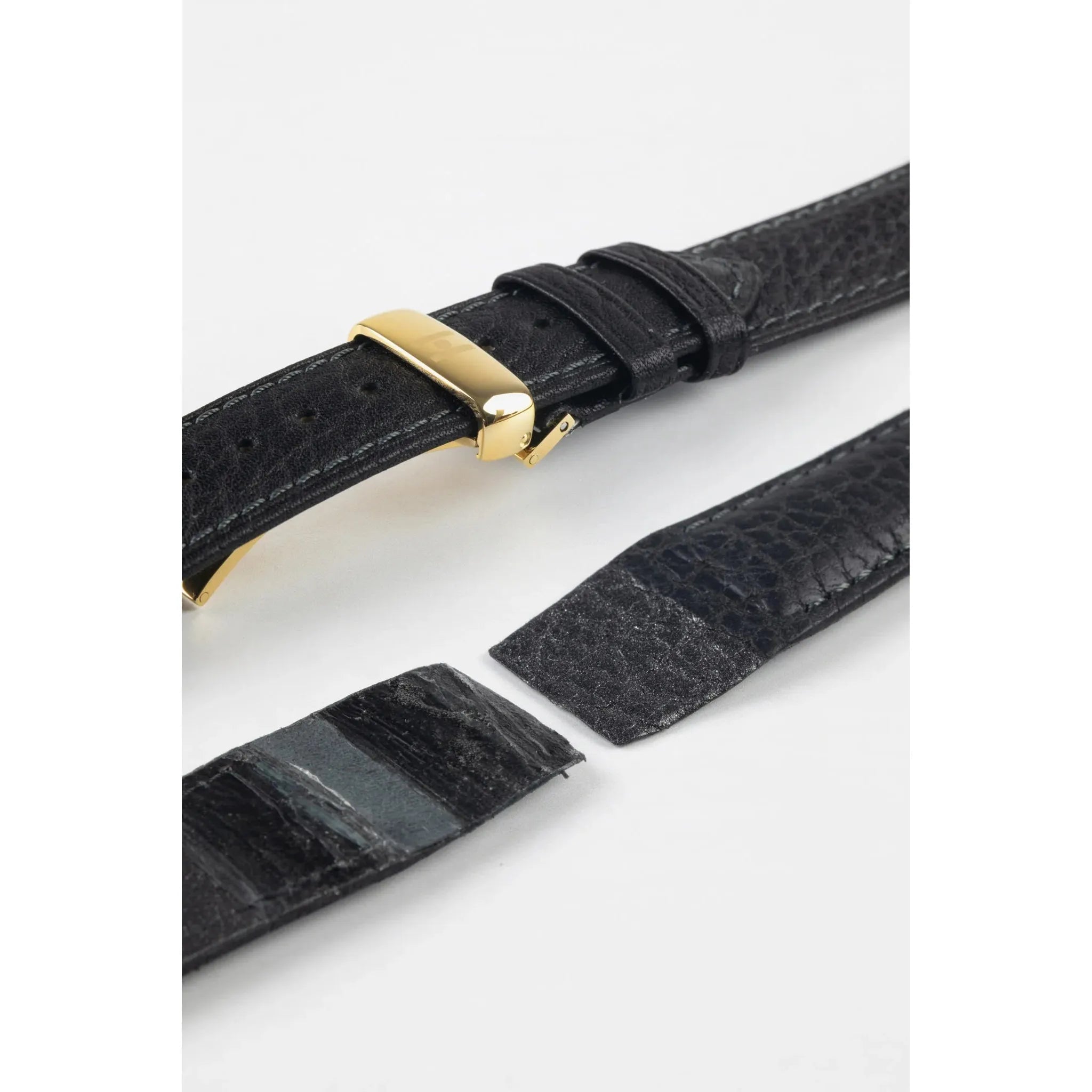 Black Open End HIRSCH CAMELGRAIN Pro Skin Watch Strap 1020 09 OE