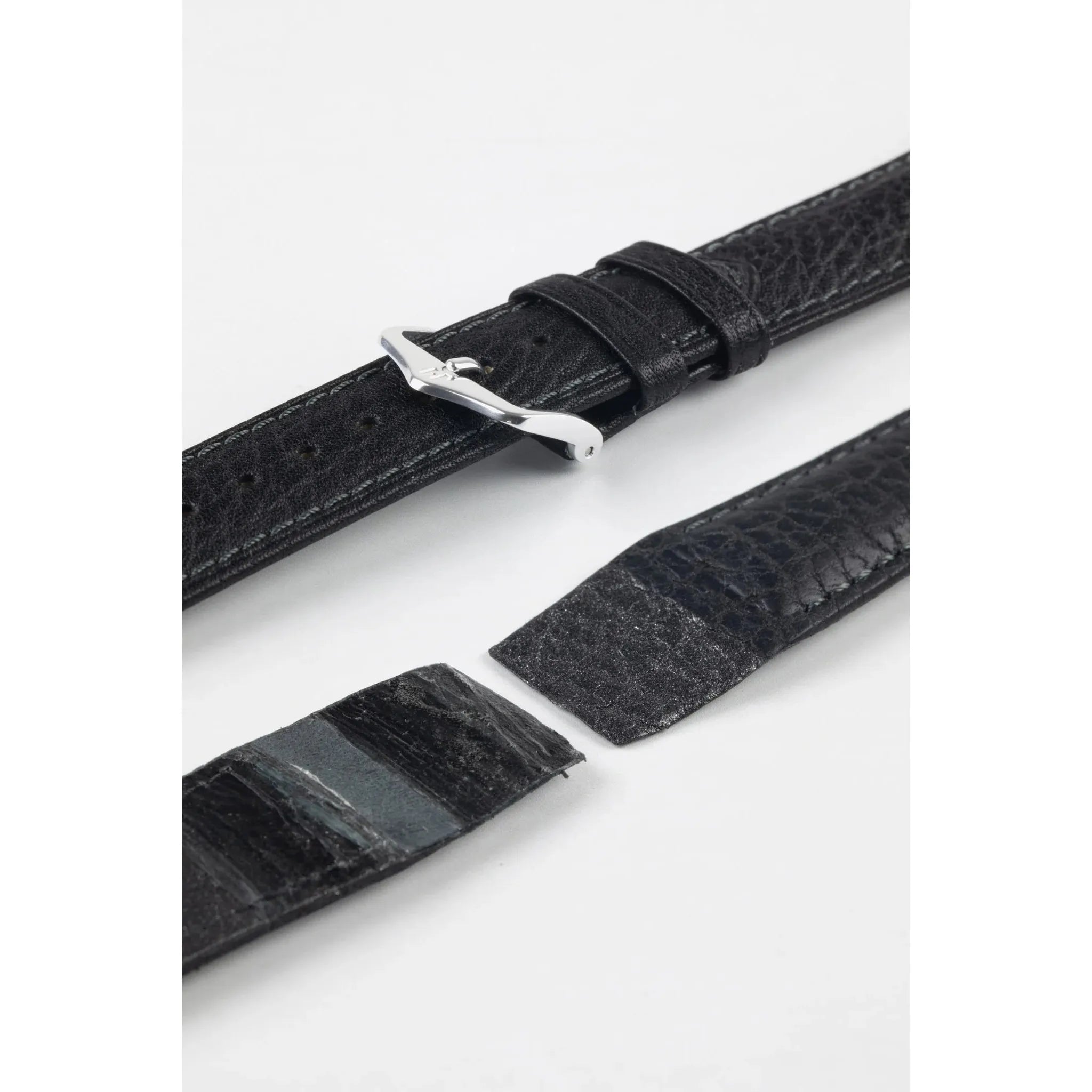 Black Open End HIRSCH CAMELGRAIN Pro Skin Watch Strap 1020 09 OE