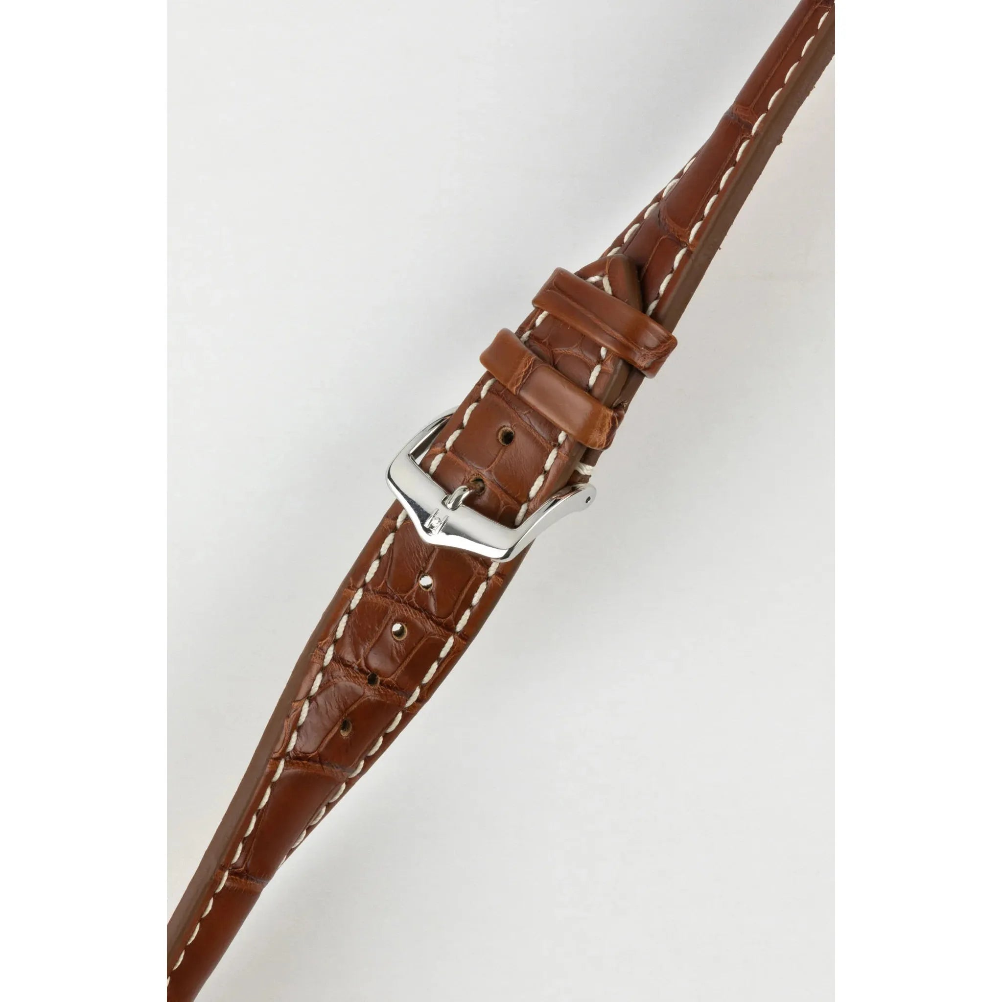 Gold Brown HIRSCH CAPITANO Louisiana Matte Alligator Watchband, Water Resistant 050 07