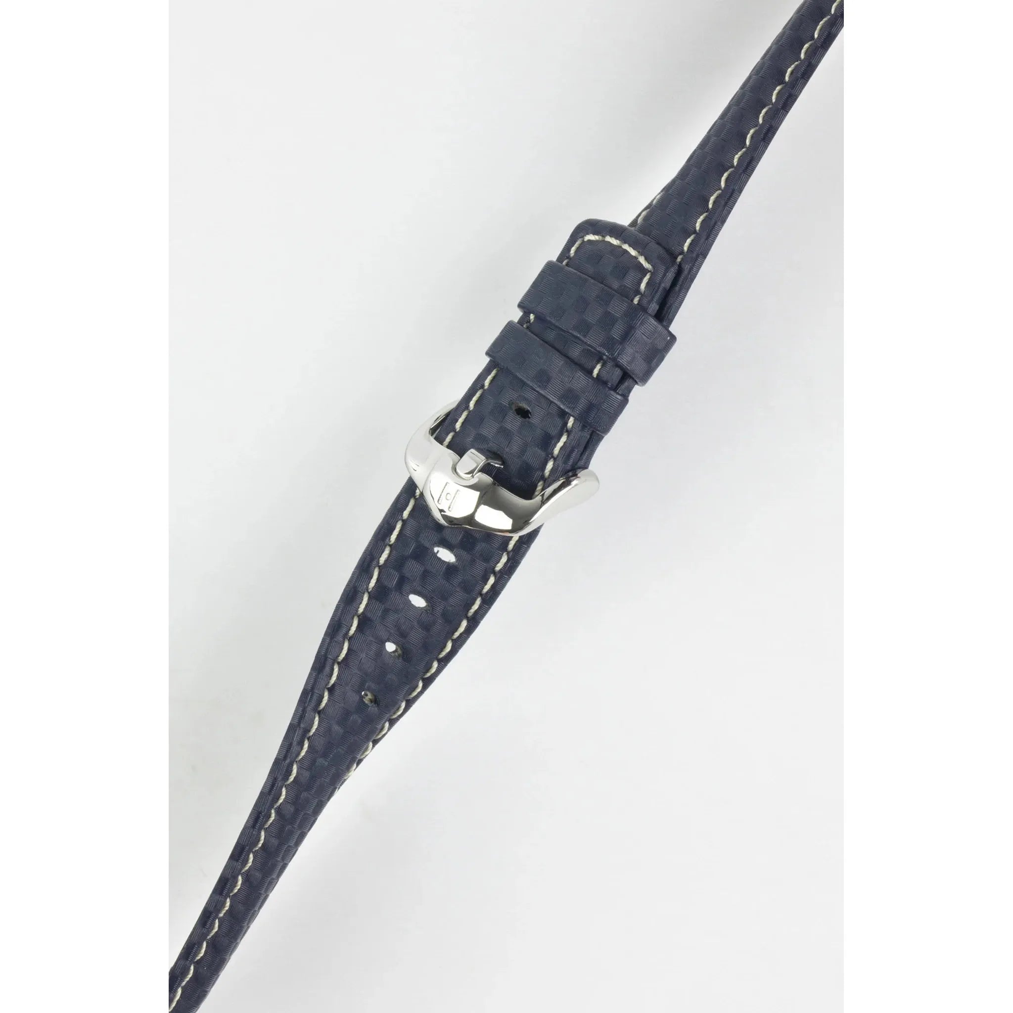 Blue HIRSCH CARBON Water Resistant Carbon Hi-tech Leather Watch Band 025 92