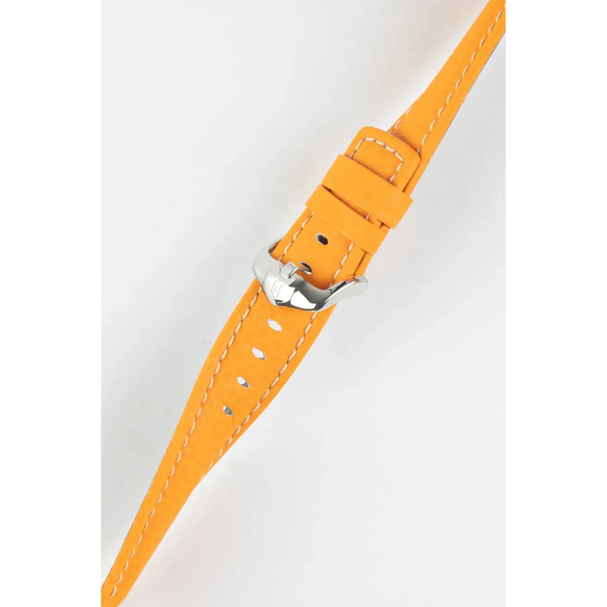 Orange HIRSCH CARBON Water Resistant Carbon Hi-tech Leather Watch Band 025 92