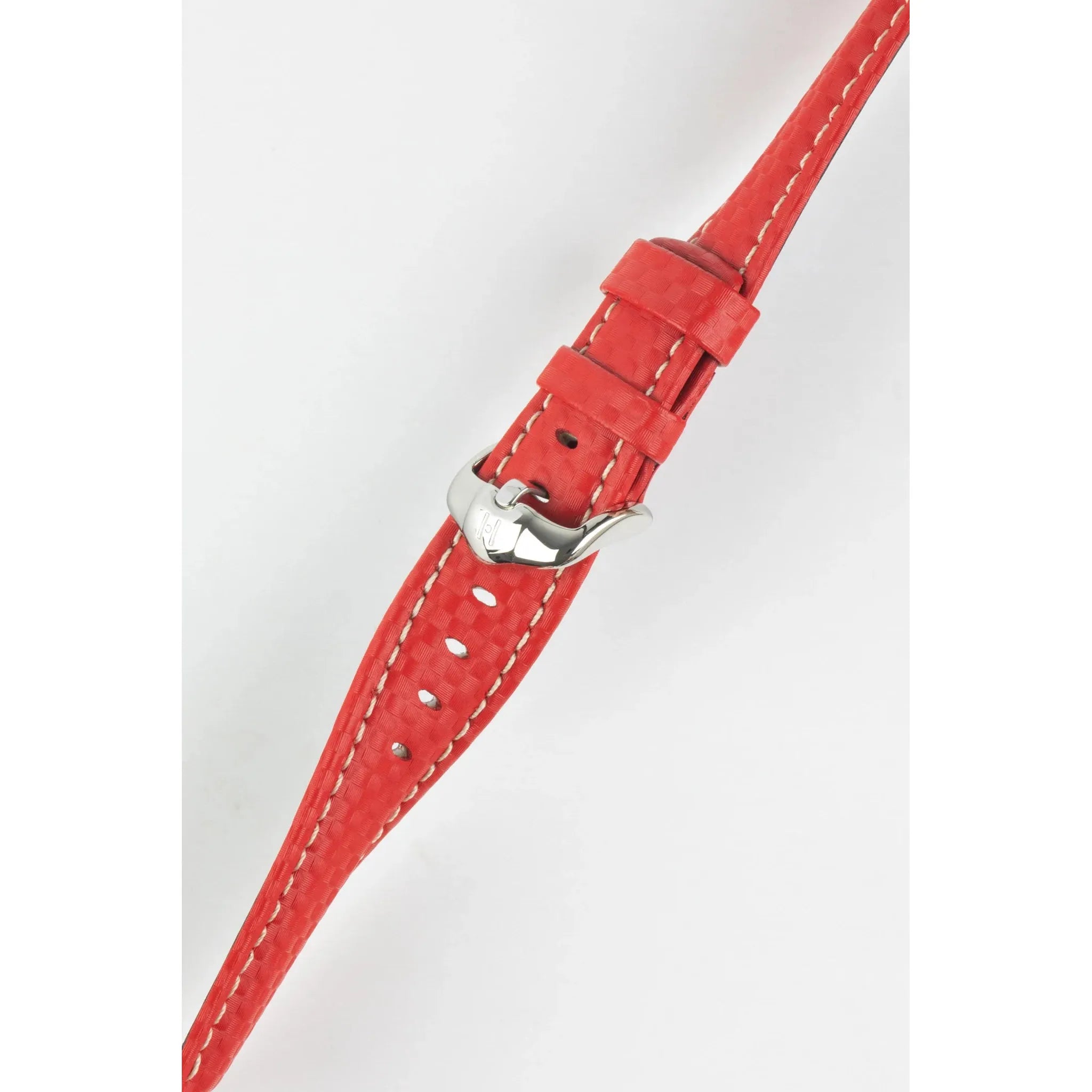 Red HIRSCH CARBON Water Resistant Carbon Hi-tech Leather Watch Band 025 92