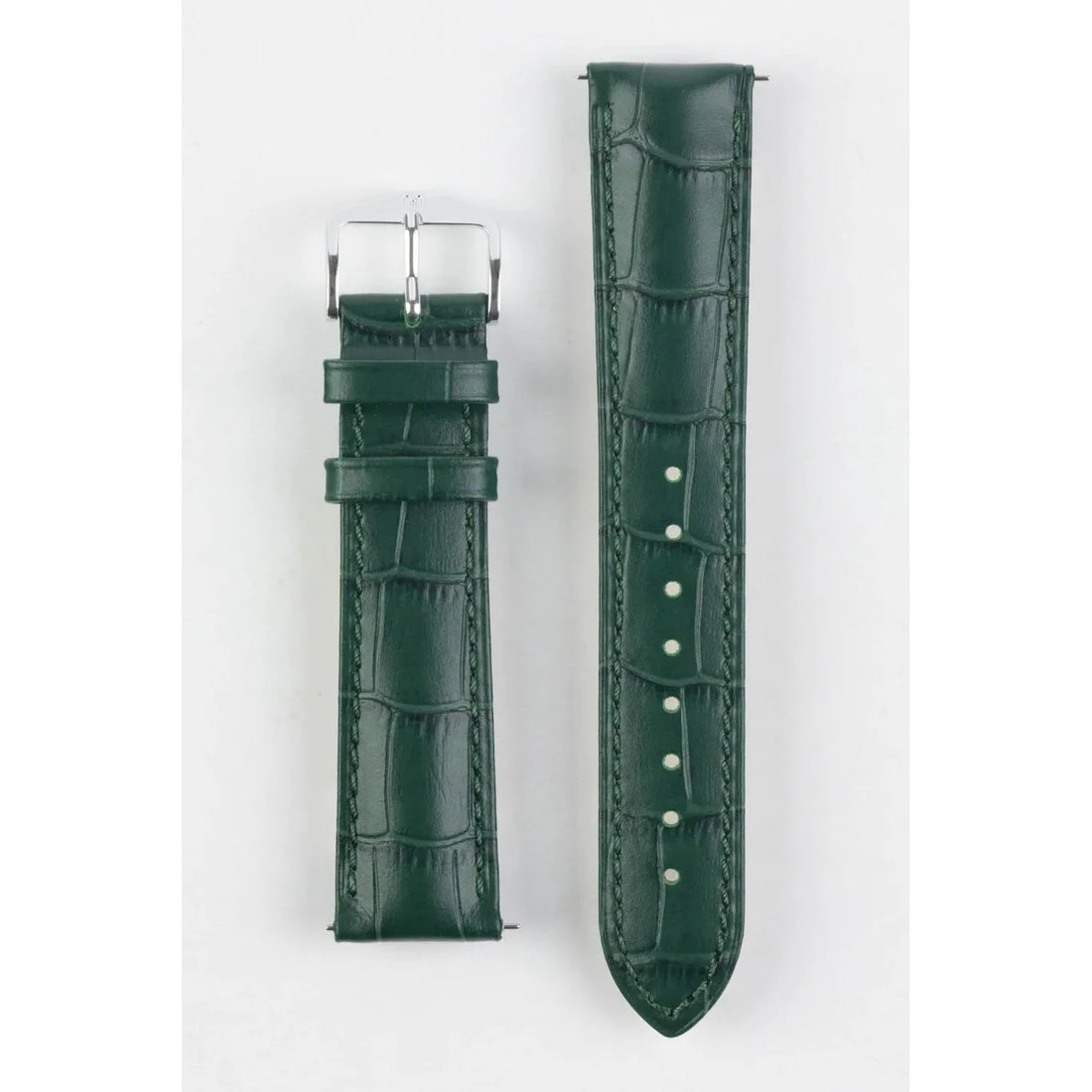 Green HIRSCH DUKE Alligator Embossed Calfskin Watch Strap 010 28