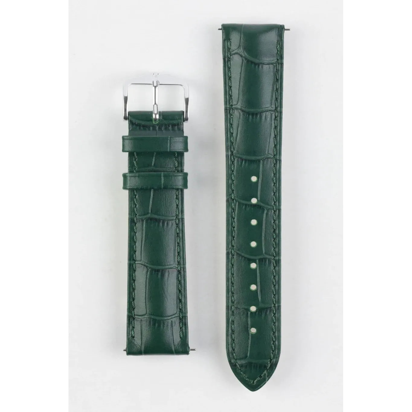 Green HIRSCH DUKE Alligator Embossed Calfskin Watch Strap 010 28