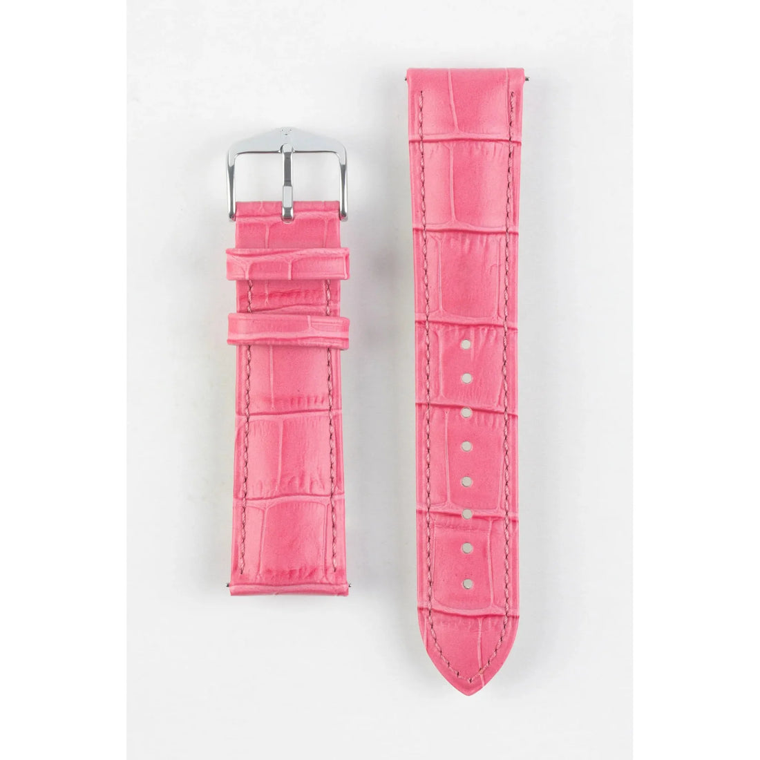 Pink HIRSCH DUKE Alligator Embossed Calfskin Watch Strap 010 28