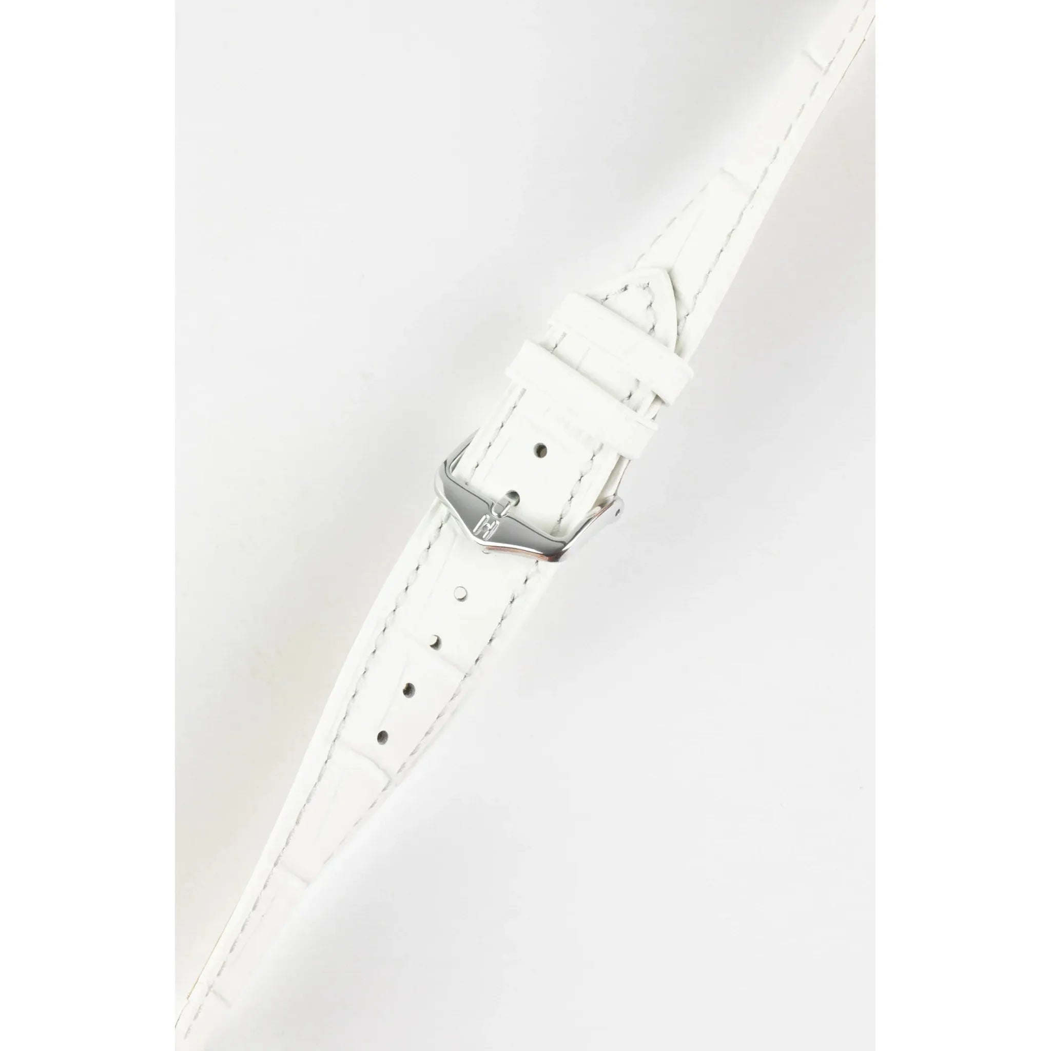 White HIRSCH DUKE Alligator Embossed Calfskin Watch Strap 010 28