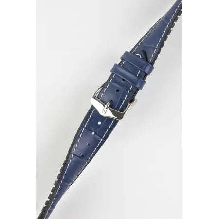 Blue HIRSCH GEORGE Performance Alligator Embossed Calfskin Watch Band 092 51 28