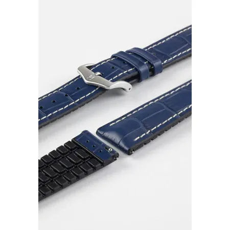 Blue HIRSCH GEORGE Performance Alligator Embossed Calfskin Watch Band 092 51 28