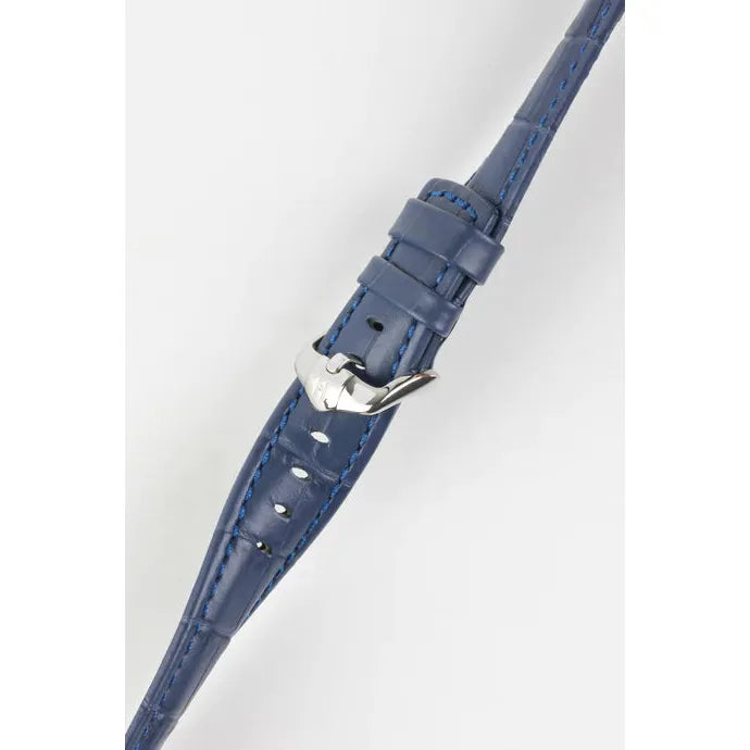 Blue HIRSCH GRAND DUKE Alligator Embossed, Water Resistant Calfskin Watchband 025 28