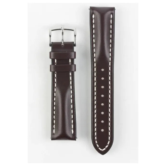 Brown HIRSCH HEAVY CALF Water &amp; Scratch Resistant Calfskin Watch Band 014 75