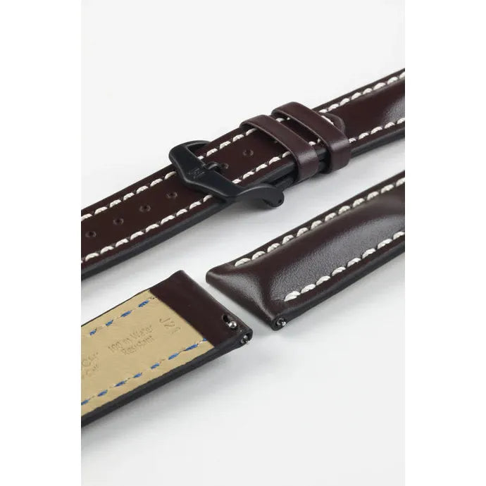 Brown HIRSCH HEAVY CALF Water &amp; Scratch Resistant Calfskin Watch Band 014 75