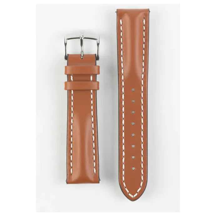 Gold Brown HIRSCH HEAVY CALF Water &amp; Scratch Resistant Calfskin Watch Band 014 75