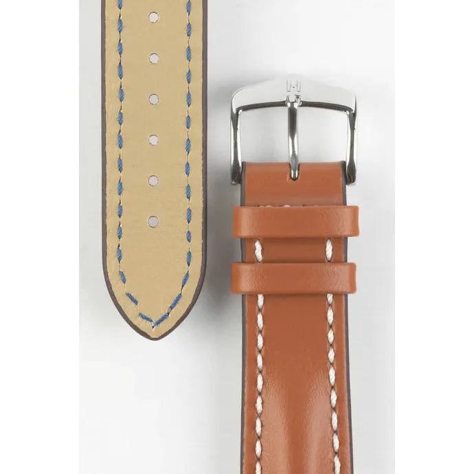 Gold Brown HIRSCH HEAVY CALF Water &amp; Scratch Resistant Calfskin Watch Band 014 75