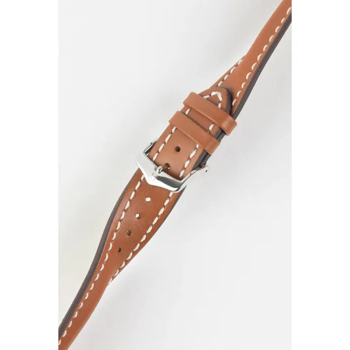 Gold Brown HIRSCH HEAVY CALF Water &amp; Scratch Resistant Calfskin Watch Band 014 75