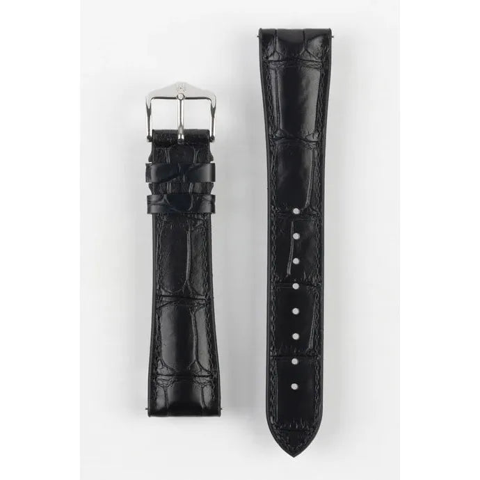 Black HIRSCH IAN Genuine Alligator Performance Watchband 093 50 07