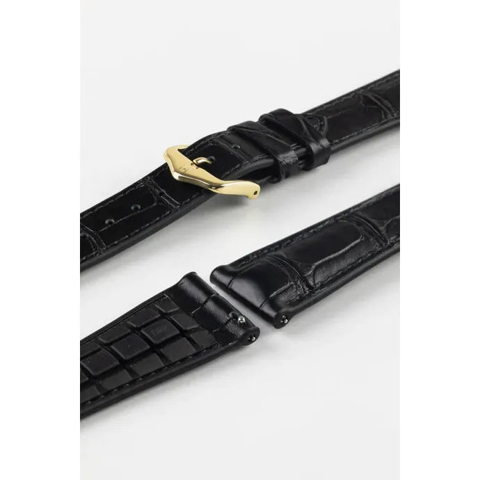 Black HIRSCH IAN Genuine Alligator Performance Watchband 093 50 07