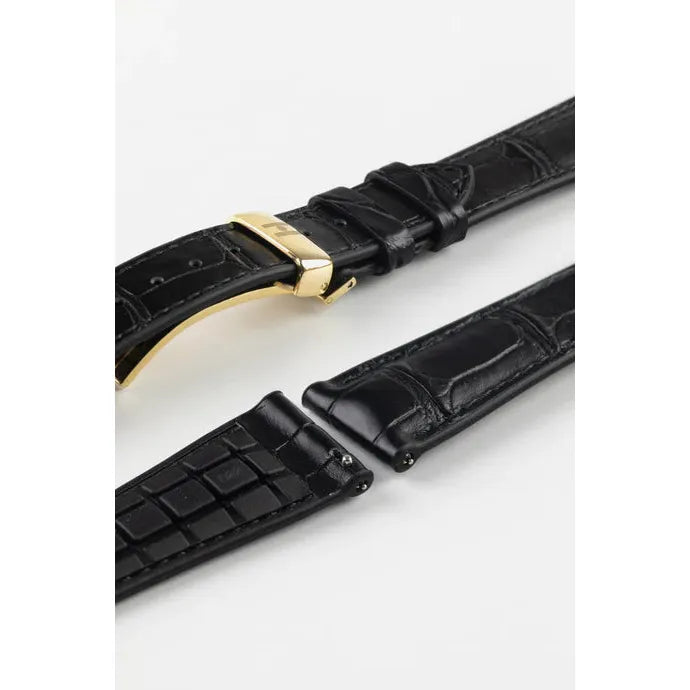 Black HIRSCH IAN Genuine Alligator Performance Watchband 093 50 07