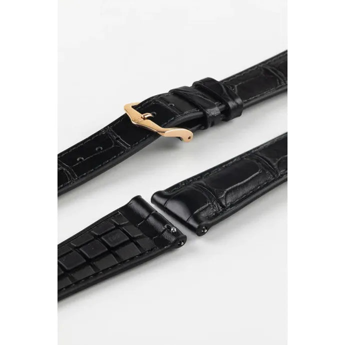 Black HIRSCH IAN Genuine Alligator Performance Watchband 093 50 07