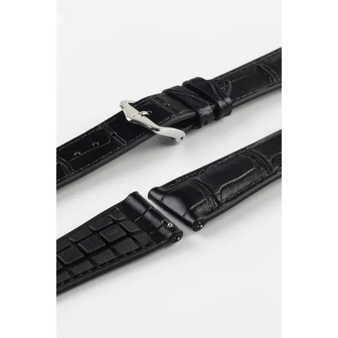 Black HIRSCH IAN Genuine Alligator Performance Watchband 093 50 07