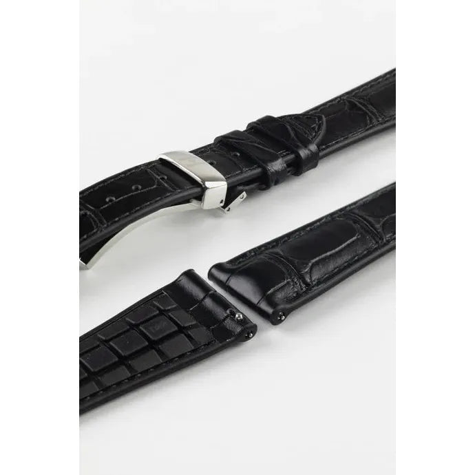 Black HIRSCH IAN Genuine Alligator Performance Watchband 093 50 07