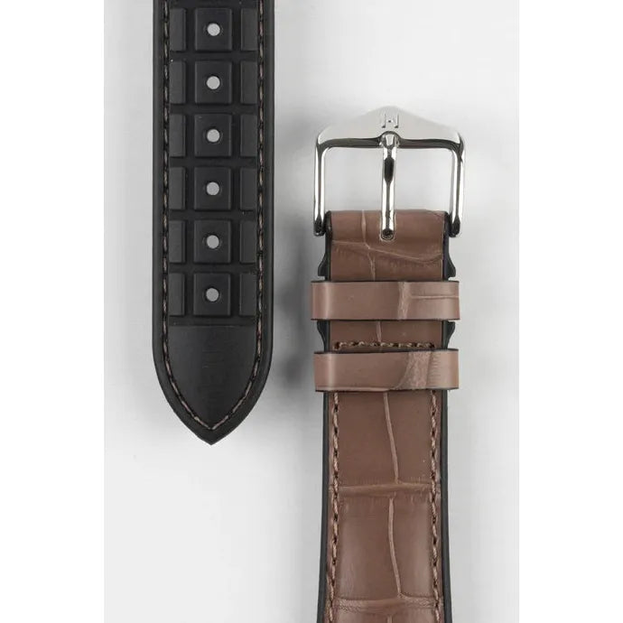 Grey HIRSCH IAN Genuine Alligator Performance Watchband 093 50 07