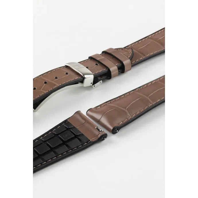 Grey HIRSCH IAN Genuine Alligator Performance Watchband 093 50 07