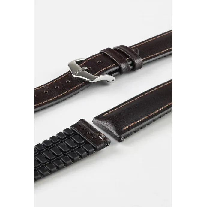 Brown HIRSCH JAMES Performance Calfskin Watch Band 092 50 02