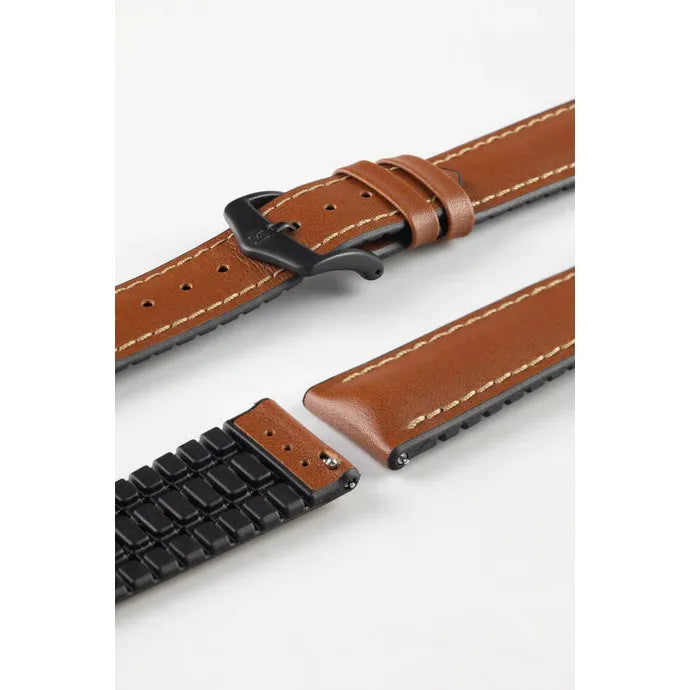 Gold Brown HIRSCH JAMES Performance Calfskin Watch Band 092 50 02