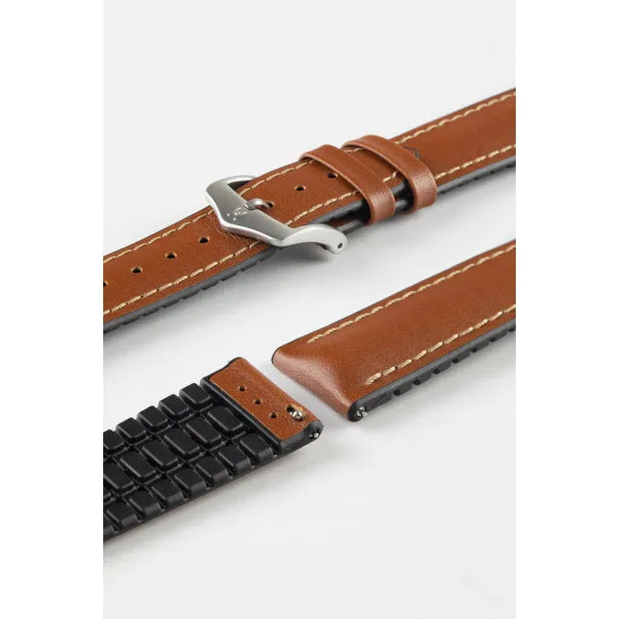 Gold Brown HIRSCH JAMES Performance Calfskin Watch Band 092 50 02