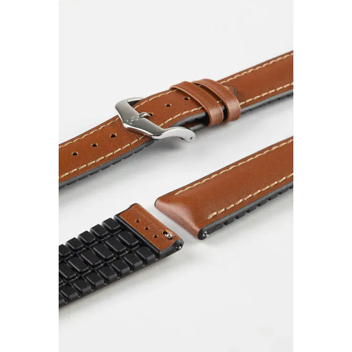 Gold Brown HIRSCH JAMES Performance Calfskin Watch Band 092 50 02