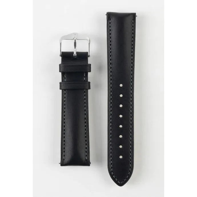 Black HIRSCH KENT Artisan Leather Watch Strap 010 02