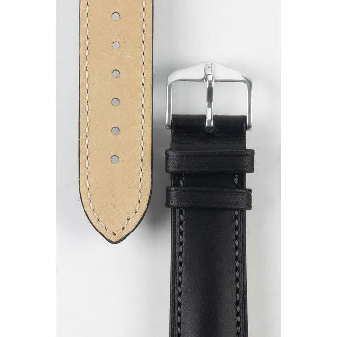 Black HIRSCH KENT Artisan Leather Watch Strap 010 02