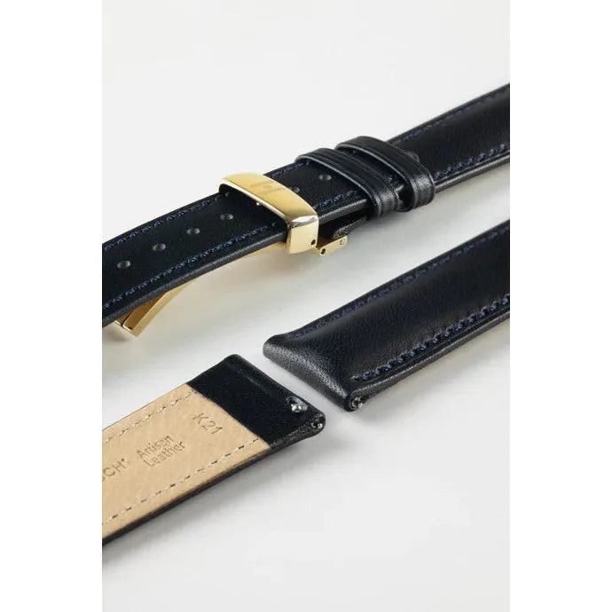 Blue HIRSCH KENT Artisan Leather Watch Strap 010 02