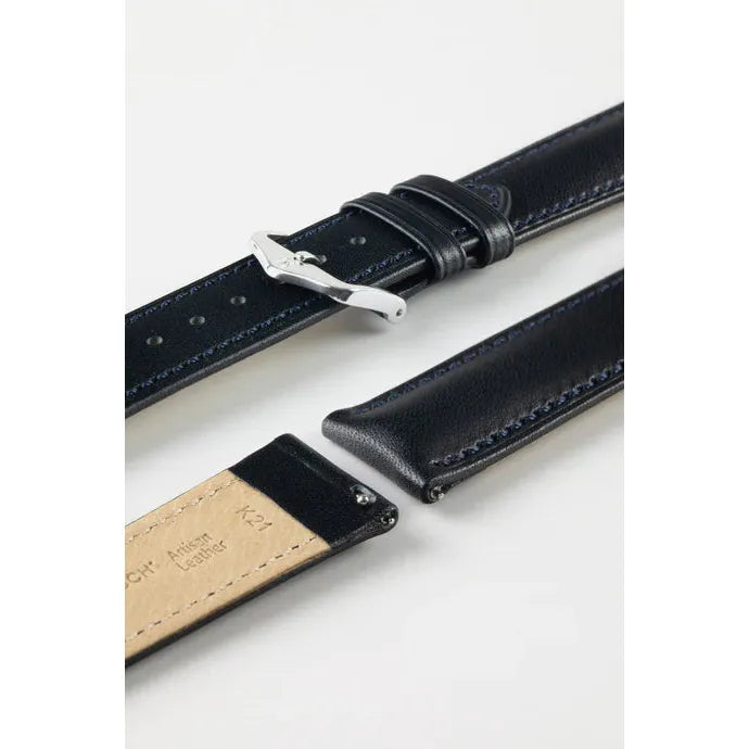 Blue HIRSCH KENT Artisan Leather Watch Strap 010 02