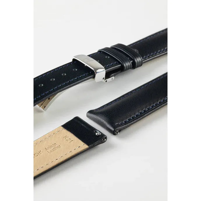 Blue HIRSCH KENT Artisan Leather Watch Strap 010 02