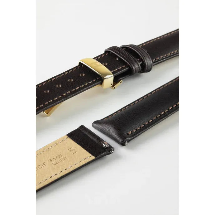 Brown HIRSCH KENT Artisan Leather Watch Strap 010 02