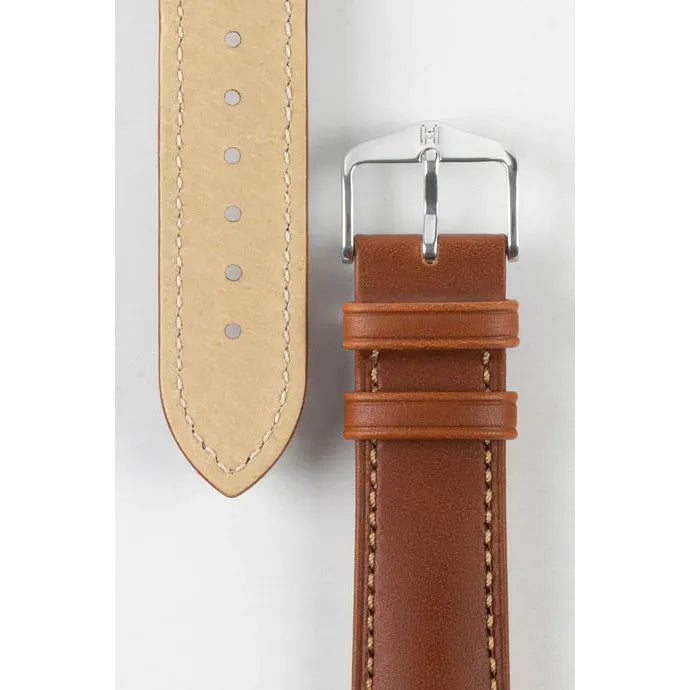 Gold Brown HIRSCH KENT Artisan Leather Watch Strap 010 02