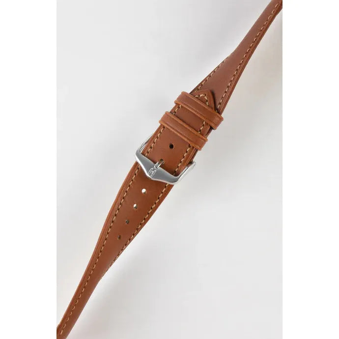 Gold Brown HIRSCH KENT Artisan Leather Watch Strap 010 02