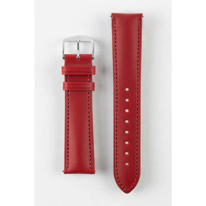 Red HIRSCH KENT Artisan Leather Watch Strap 010 02