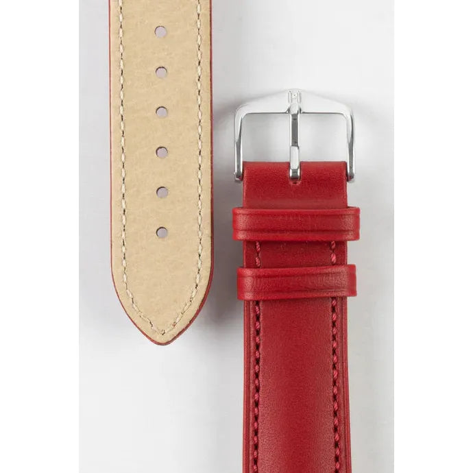 Red HIRSCH KENT Artisan Leather Watch Strap 010 02