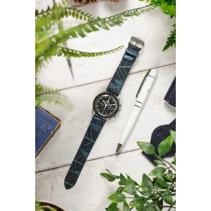 Blue HIRSCH LEAF Vegan Watchband - Ladies 092 10 46 1