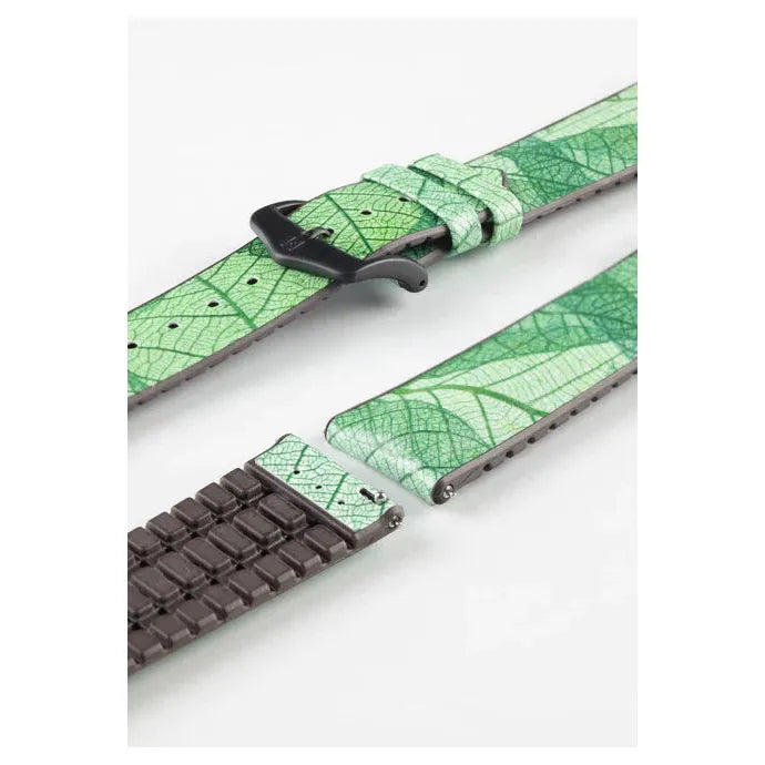 Green HIRSCH LEAF Vegan Watchband - Men&