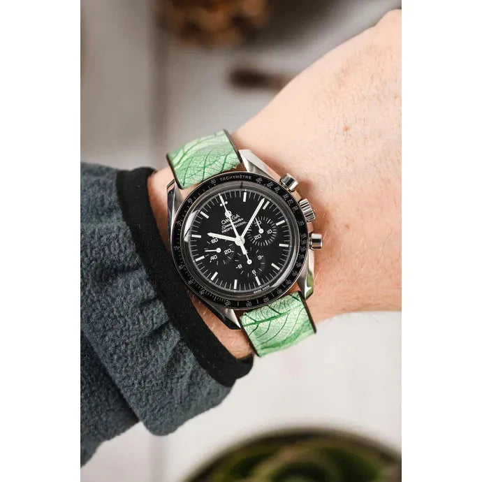 Green HIRSCH LEAF Vegan Watchband - Men&