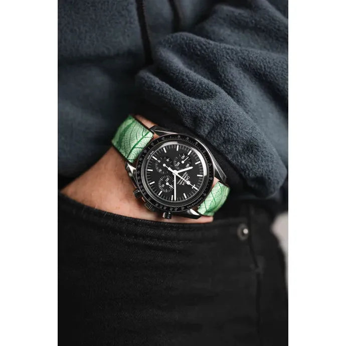 Green HIRSCH LEAF Vegan Watchband - Men&