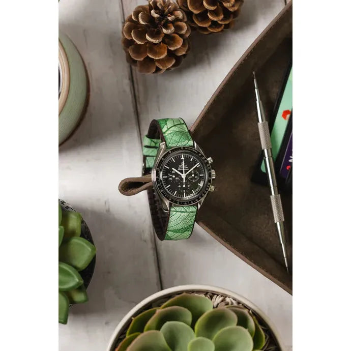 Green HIRSCH LEAF Vegan Watchband - Men&