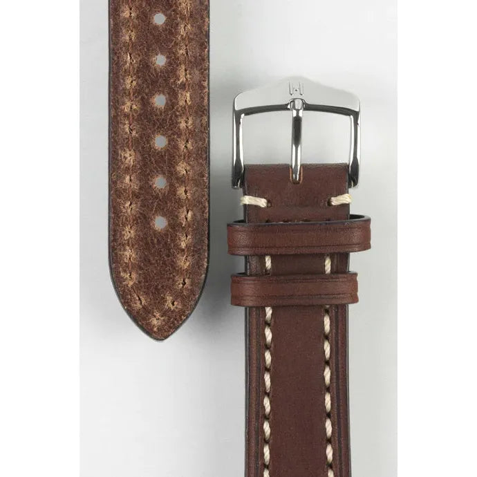 Brown HIRSCH LIBERTY Saddle Leather Watch Band 1090 02