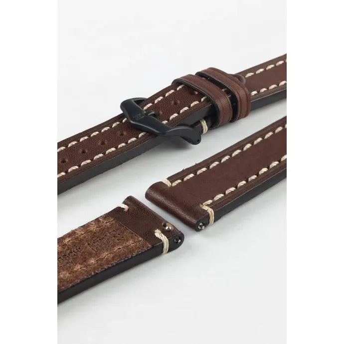 Brown HIRSCH LIBERTY Saddle Leather Watch Band 1090 02