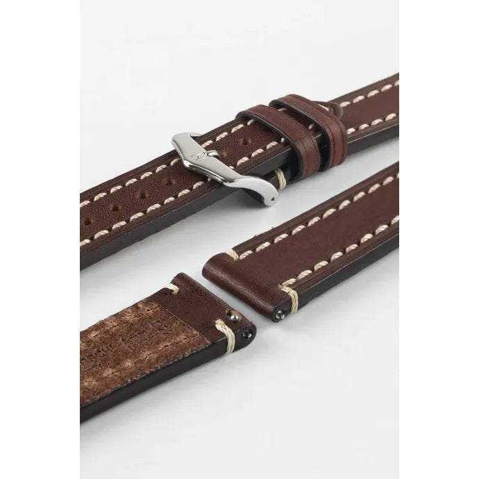 Brown HIRSCH LIBERTY Saddle Leather Watch Band 1090 02